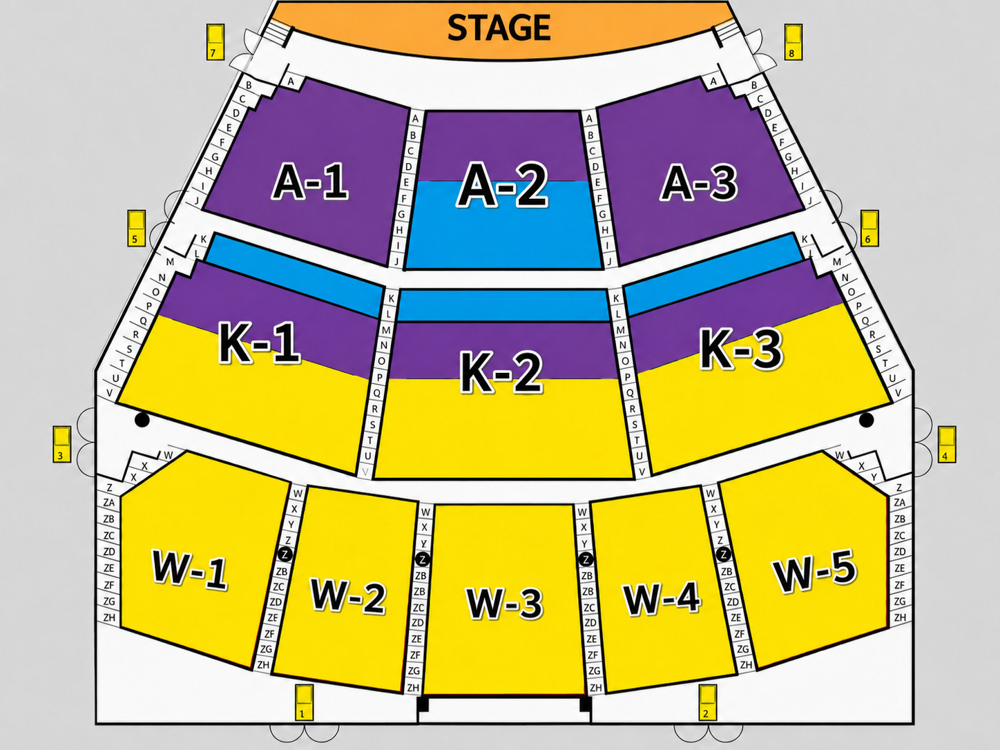 แผนผังโซนที่นั่งเทียบกับเวที