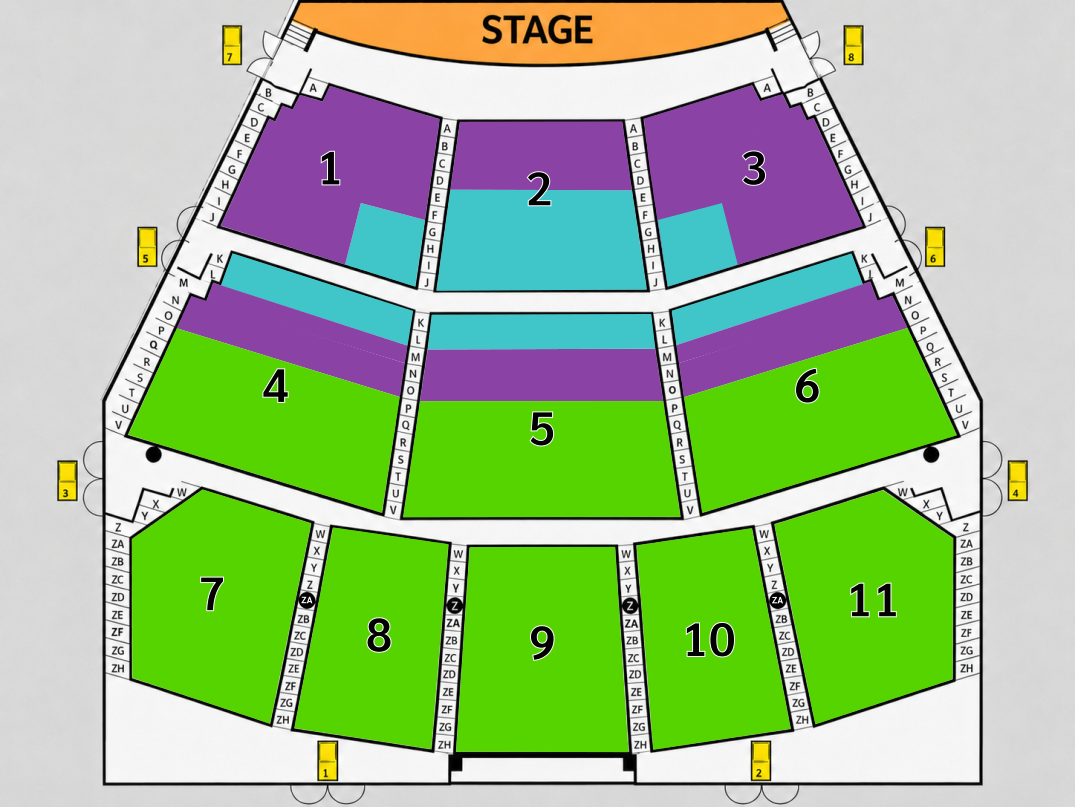 แผนผังโซนที่นั่งเทียบกับเวที